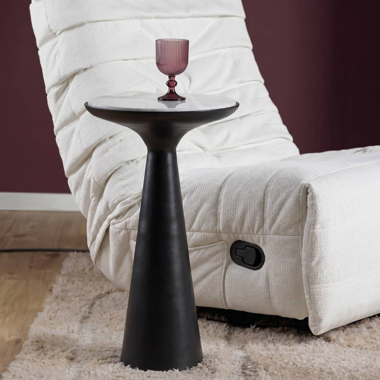 Runder Designtisch mit Natursteinplatte - Lorencia