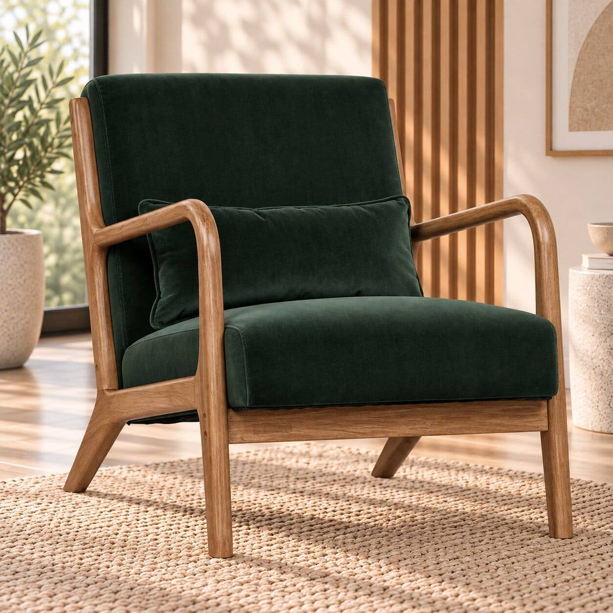 67x75x82 Retro Polstersessel mit Holzgestell - Narcissa