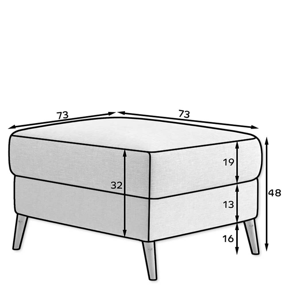 Couchhocker aus mattem Samt in Grün - Mingo