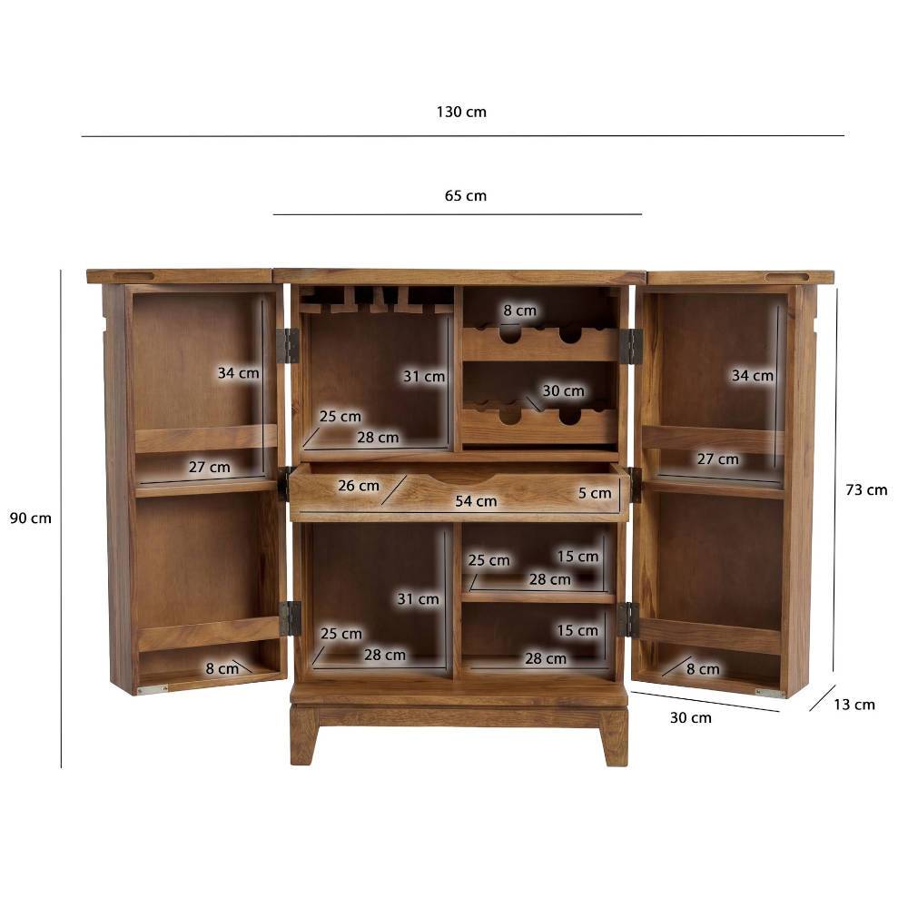 Massivholz-Barschrank aus Sheesham - Zyrjeta