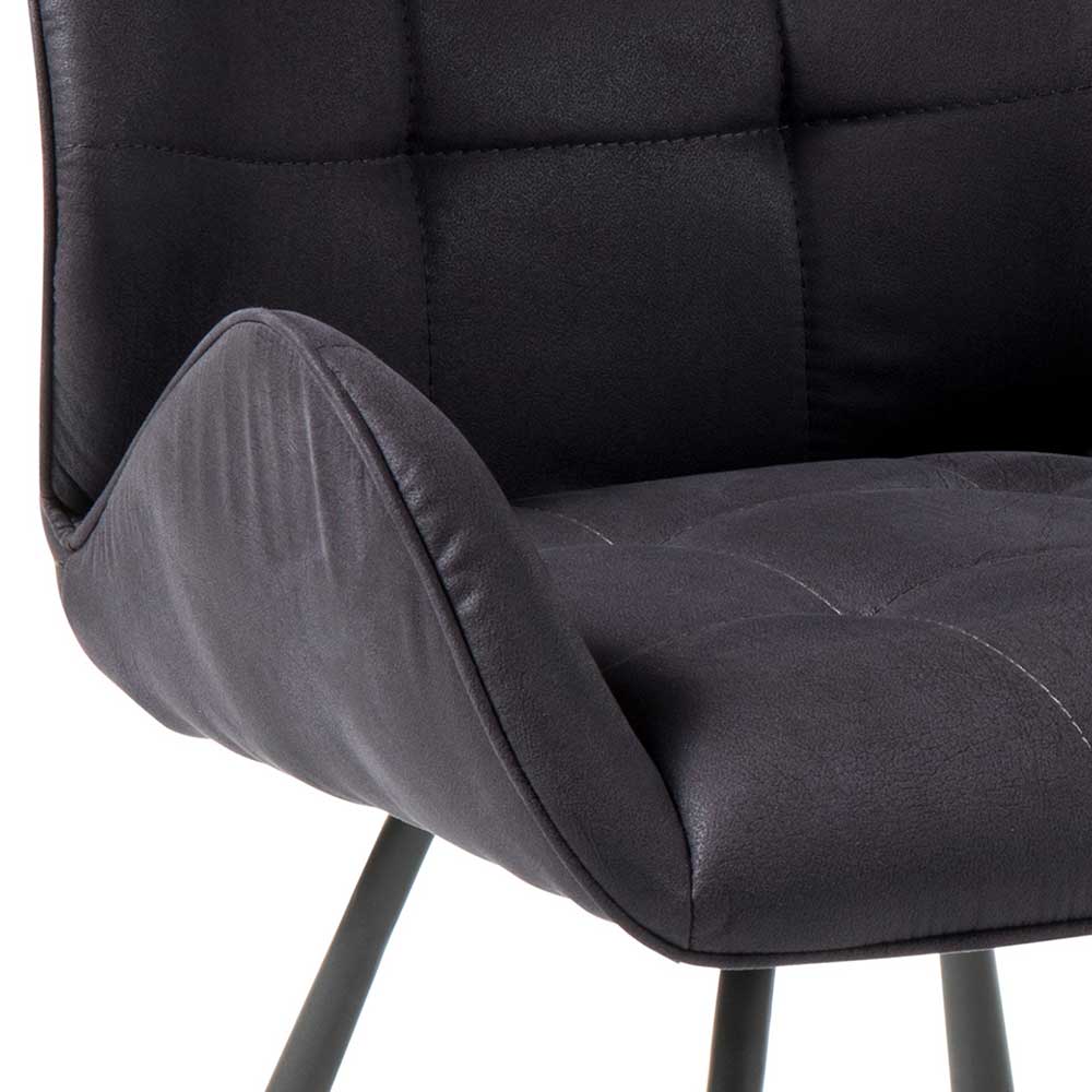 Moderne Stühle in Grau Schwarz - Plovema (2er Set)