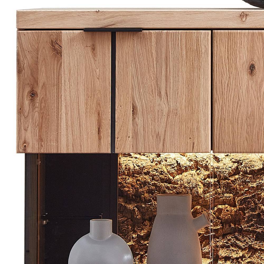 Highboard Vitrine in Wildeiche Bianco - Dritos