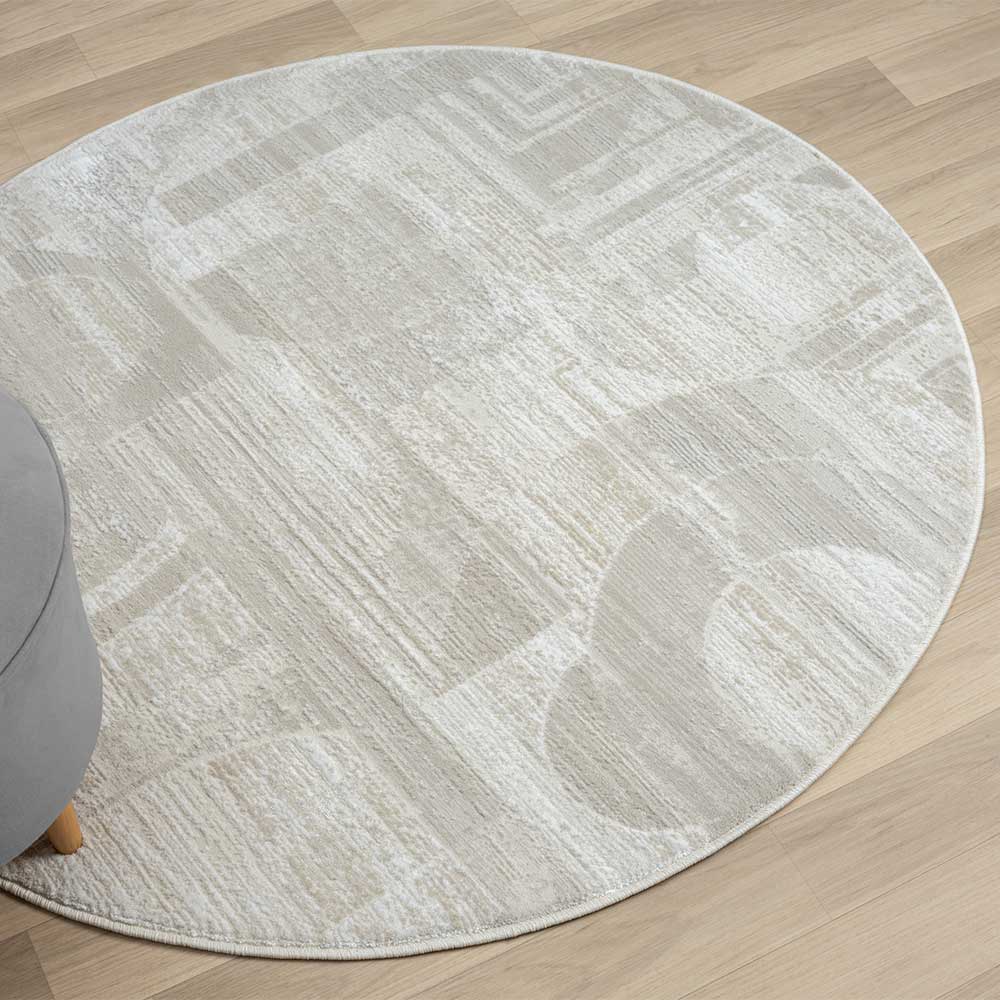 120 cm runder Teppich gemustert - Anika