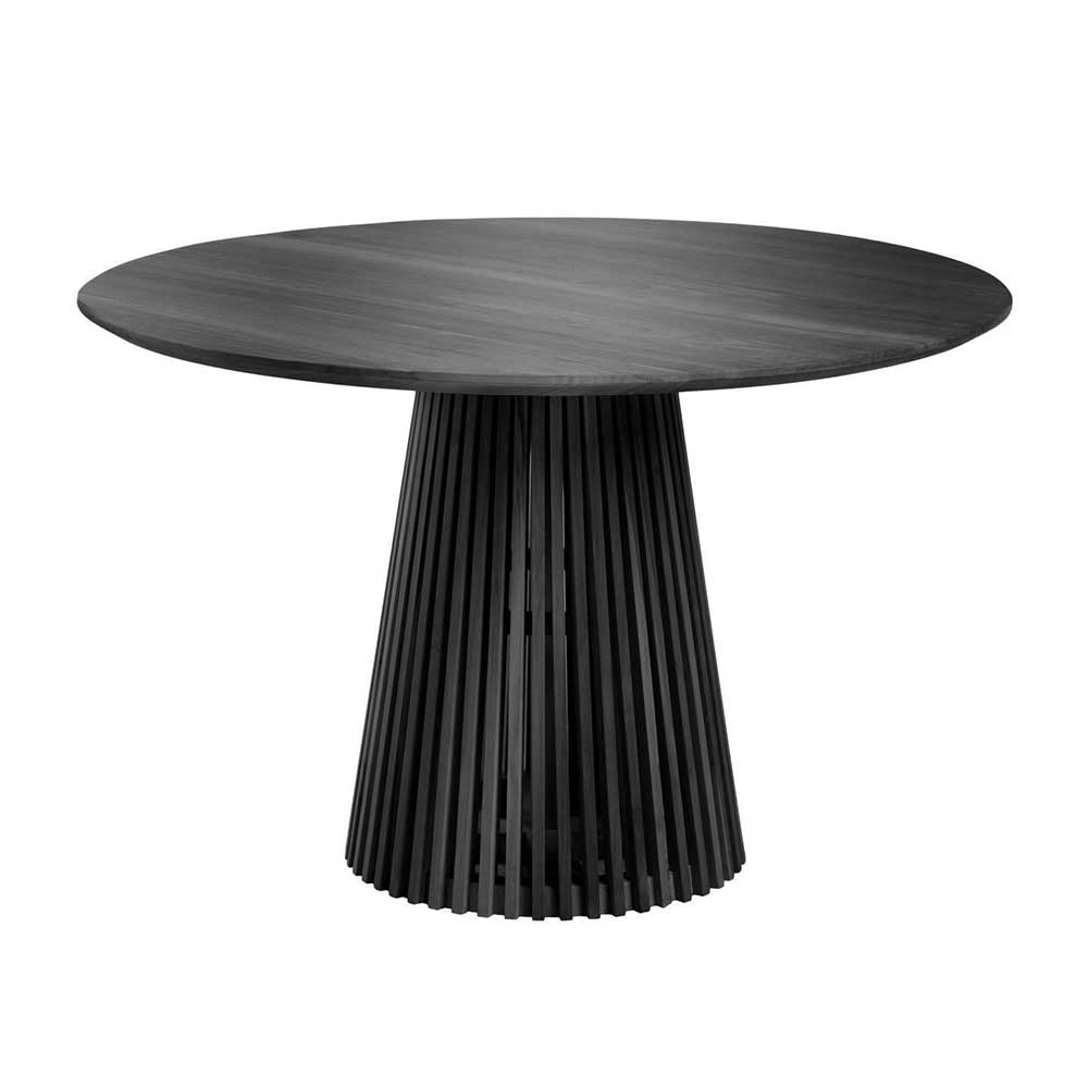 Runder Tisch aus schwarzem Massivholz - Artiga