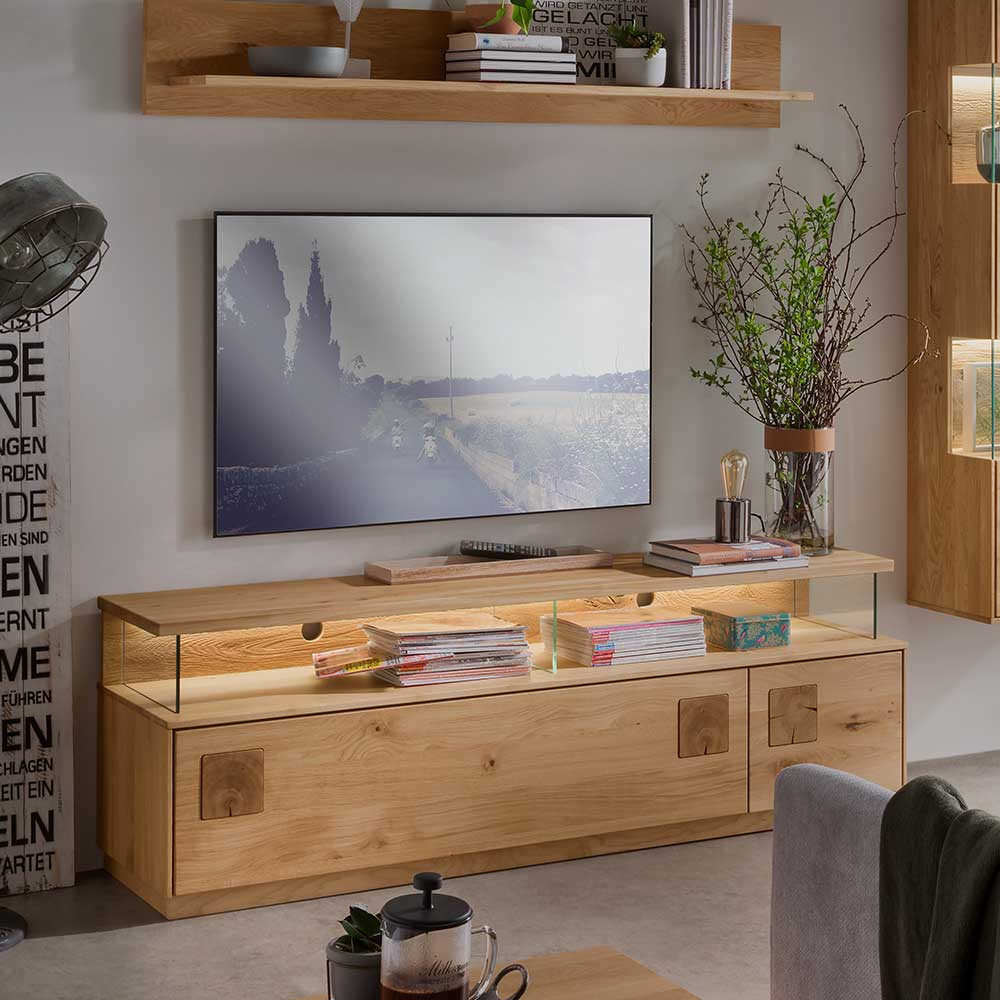 Wildeiche TV Board mit 170 cm Breite - Millena