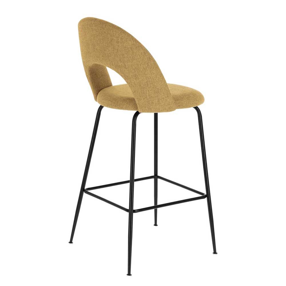 Design Barstühle in Gelb Stoff - Camlary (4er Set)