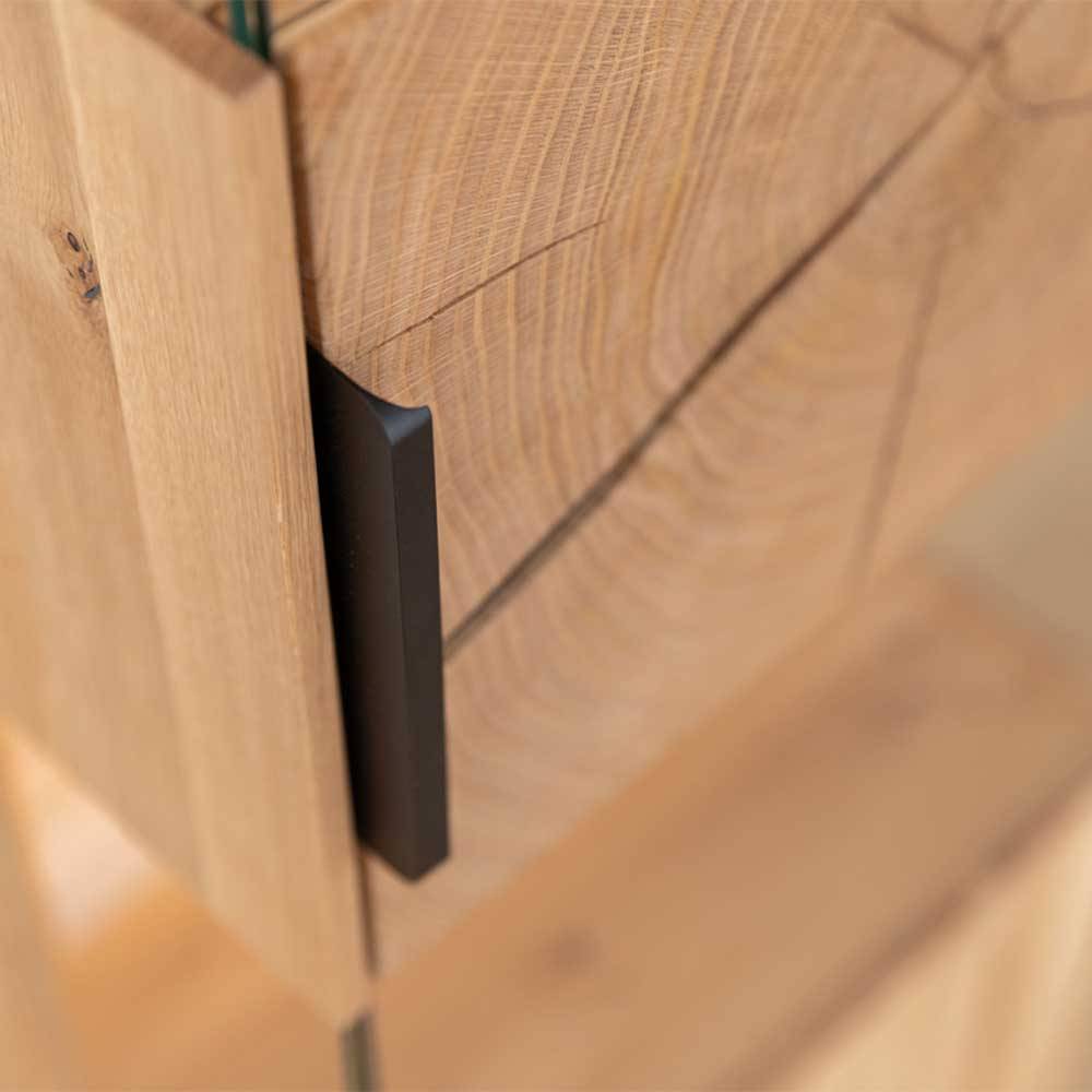 Eichenholz Hängevitrine mit Hirnholz Applikation - Deruta