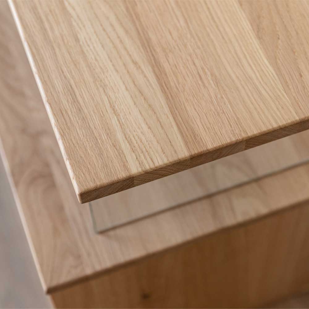 TV Lowboard mit LED aus Eiche Massivholz - Eribella