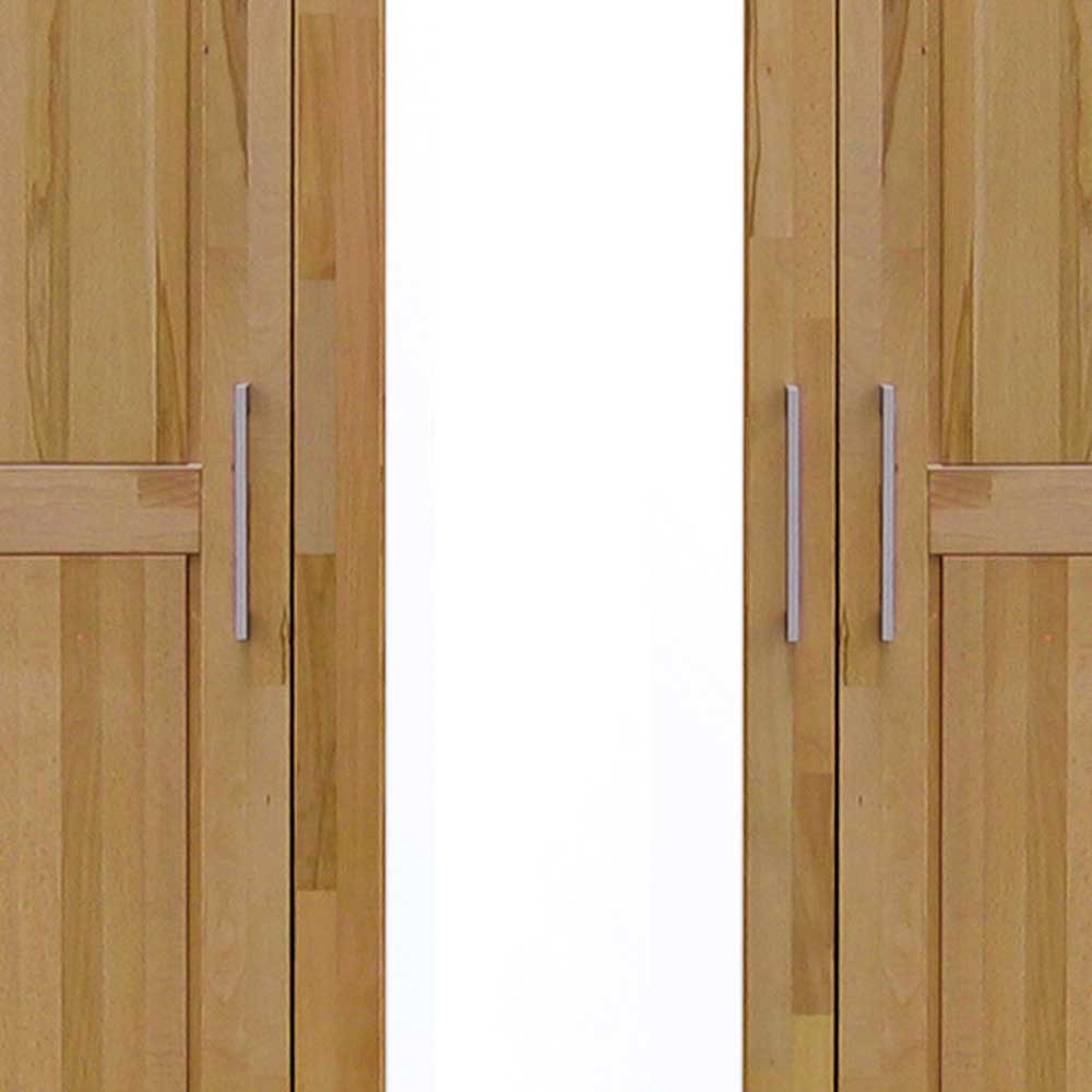 Holz Kleiderschrank Agacina mit Spiegeltür