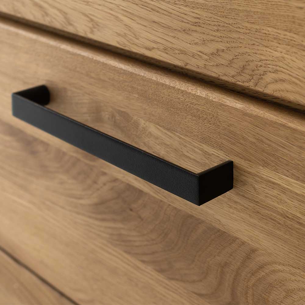 Wildeiche Vitrinenschrank teilmassiv - Sophia