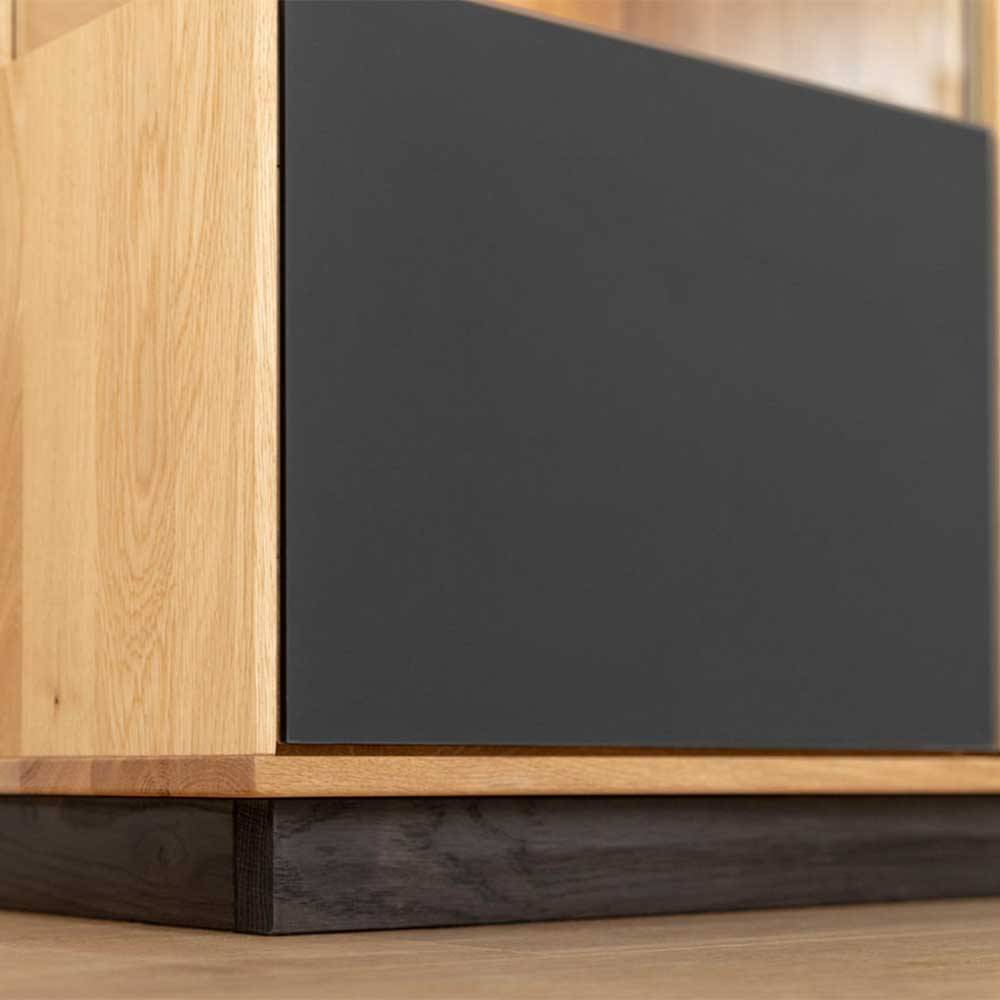 Highboard Vitrine aus Eiche und Glas - Masicuri