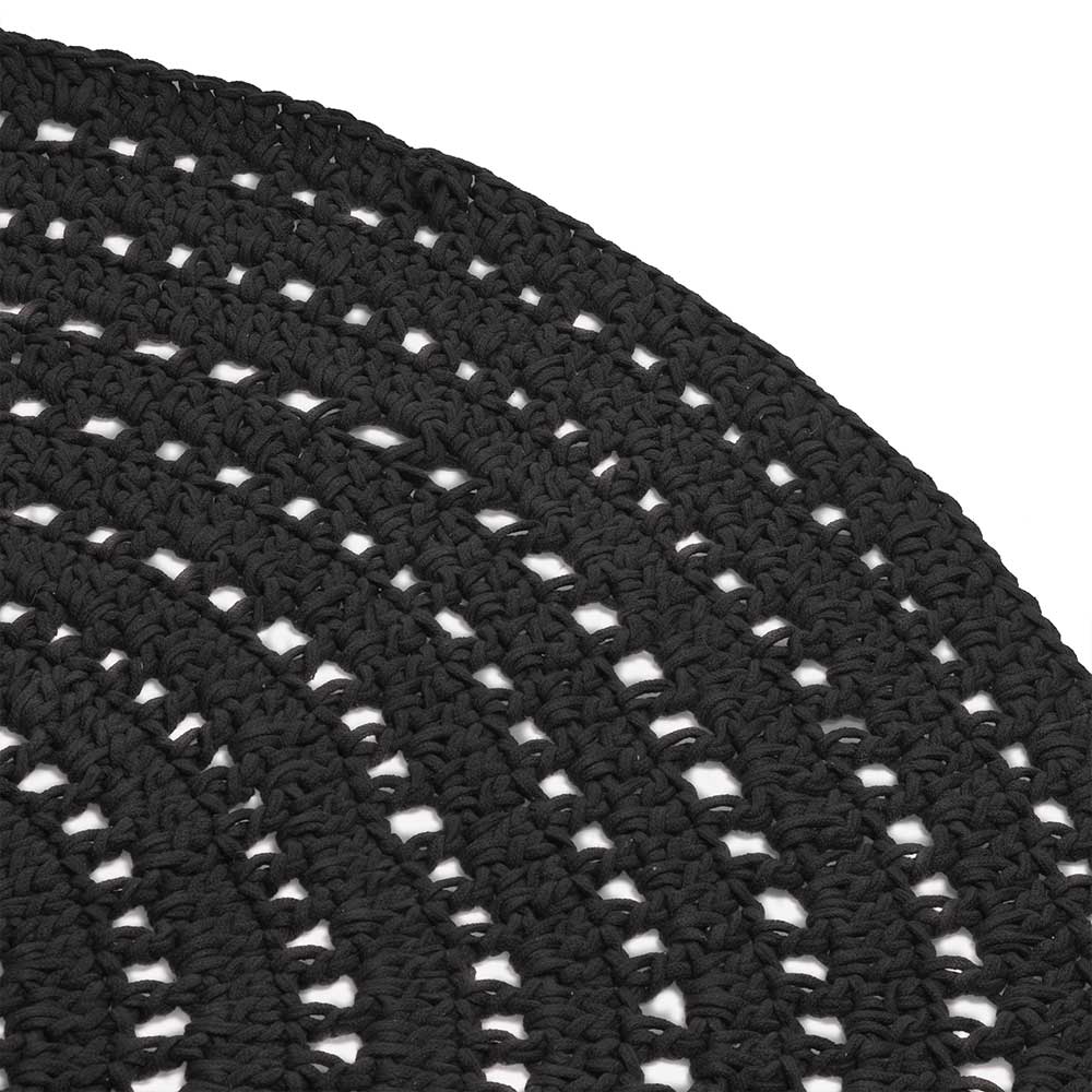 Runder Teppich aus Baumwollkordel gehäkelt - Maglix