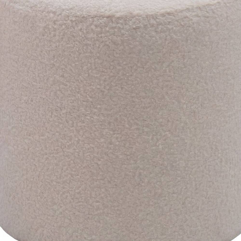 Designhocker in Cremeweiß Plüschbezug - Fanossy