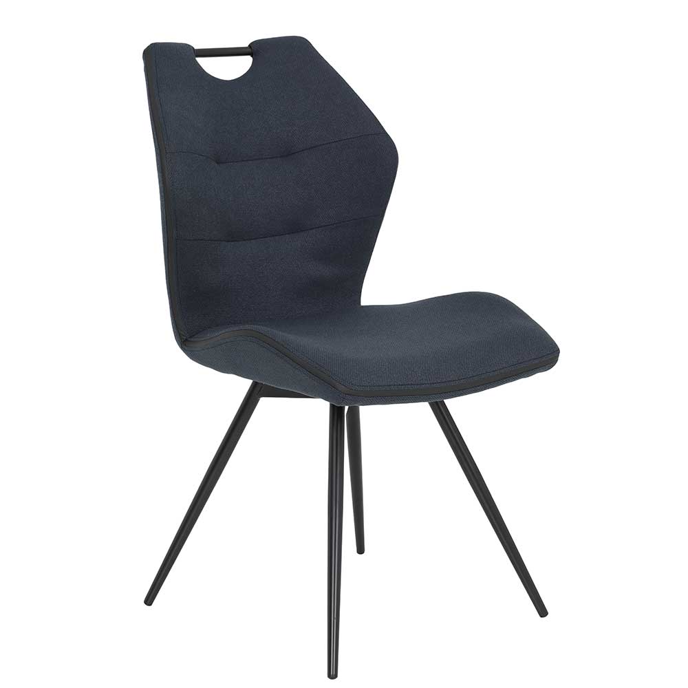 Dunkelblaue Stühle aus Webstoff - Mombrosso (Set)