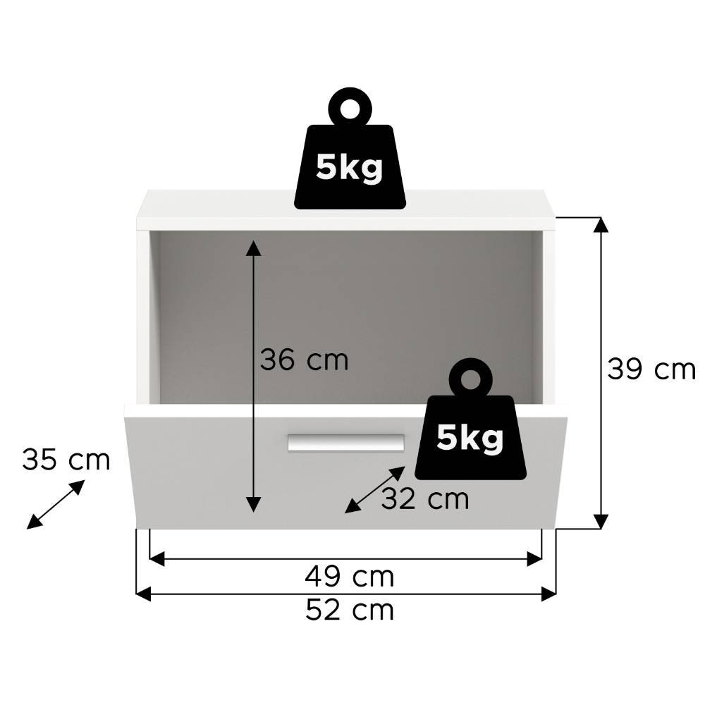 Flur-Hängeschrank mit Klappe - Jarne