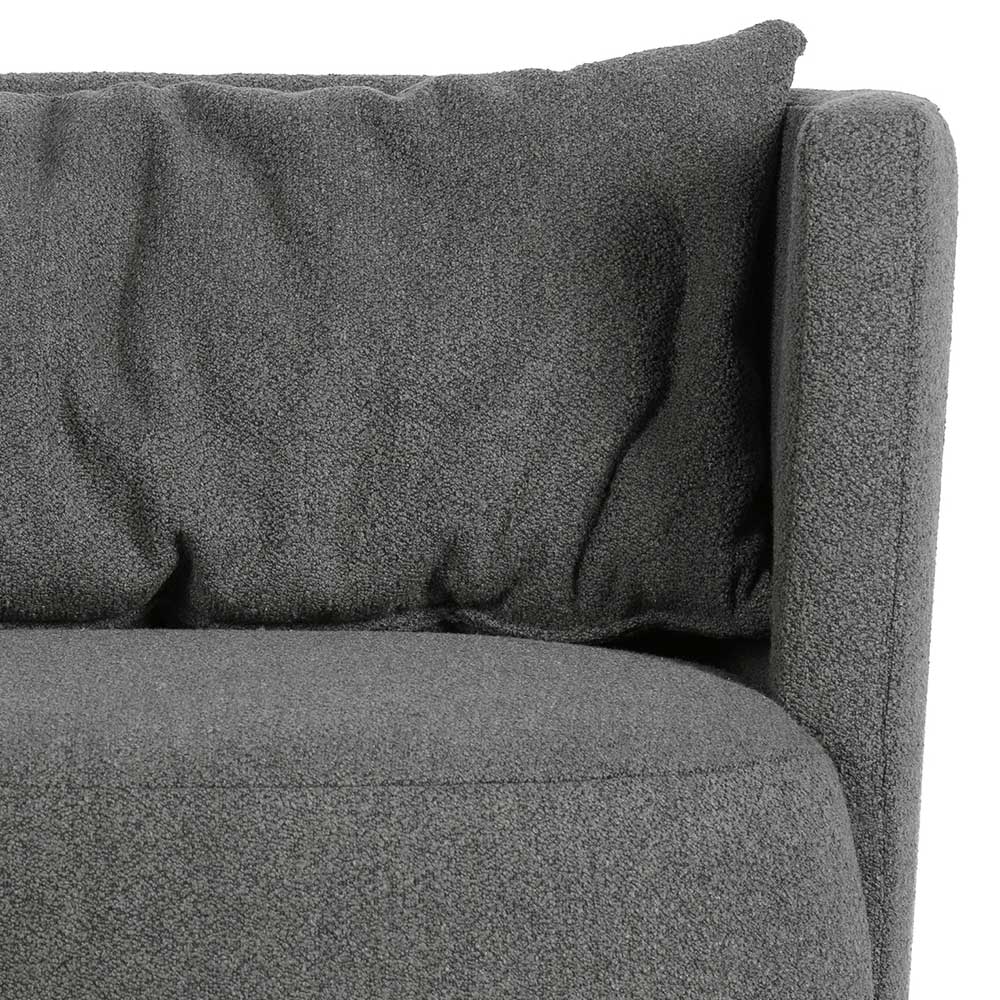 Grauer Buklee Sessel mit 45 cm Sitzhöhe - Frosic