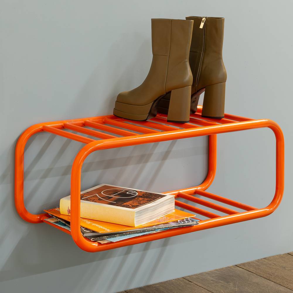 Stahl-Schuhregal in Orange - Lezifa