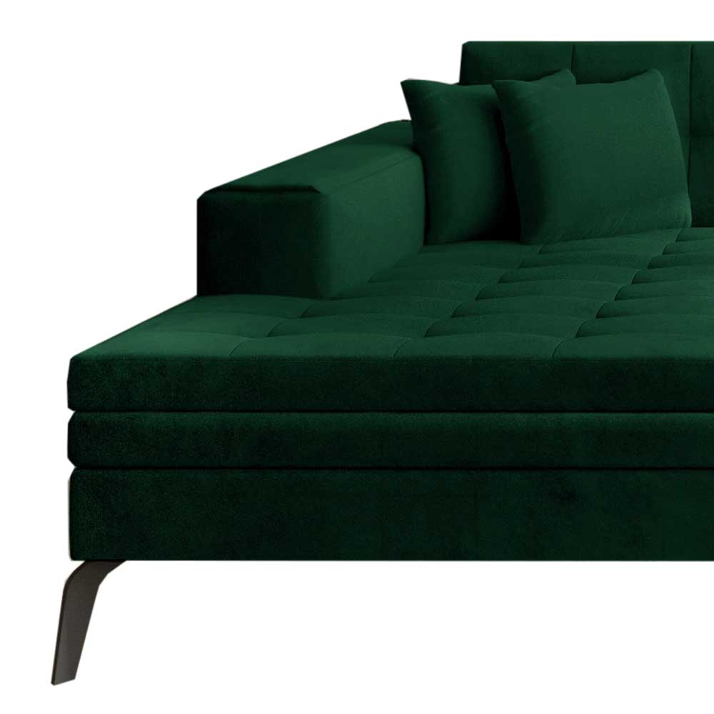 Wohnzimmerecksofa in Grün Samt - Crabe
