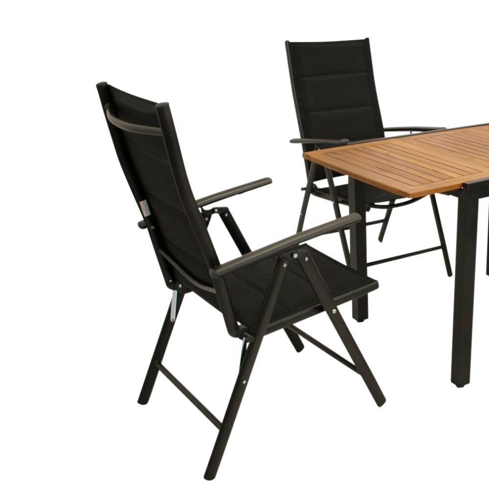 Garten-Ausziehtisch und vier Klappsesessel - Jily (fünfteilig)