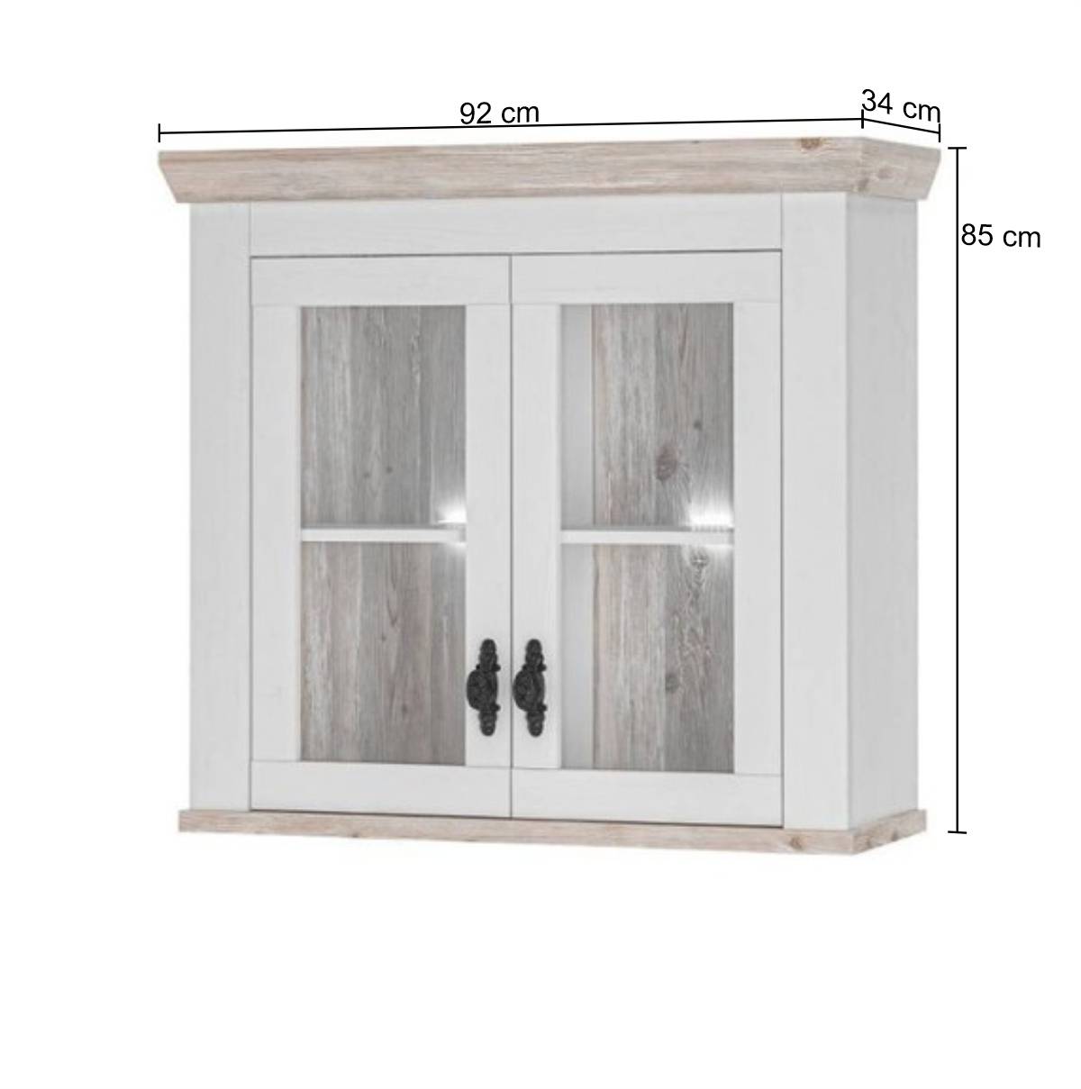 Küchen Oberschrank mit Vitrinentüren - Nedita