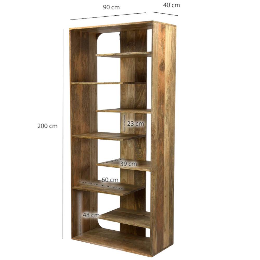 Designregal aus Mangoholz mit Maßen und Abmessungen für Wohnzimmer – Benevento