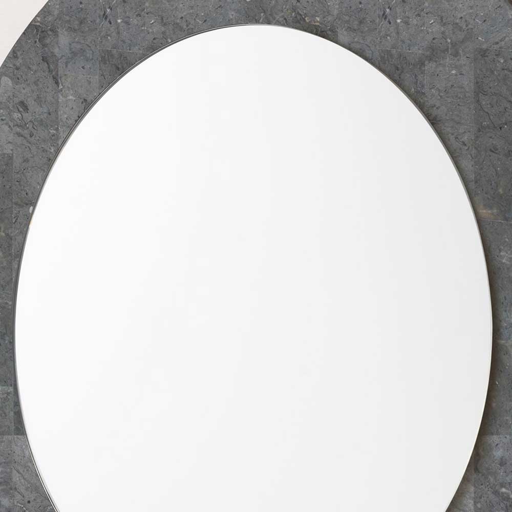Grauer Spiegel mit Rahmen aus Stein - Maratas