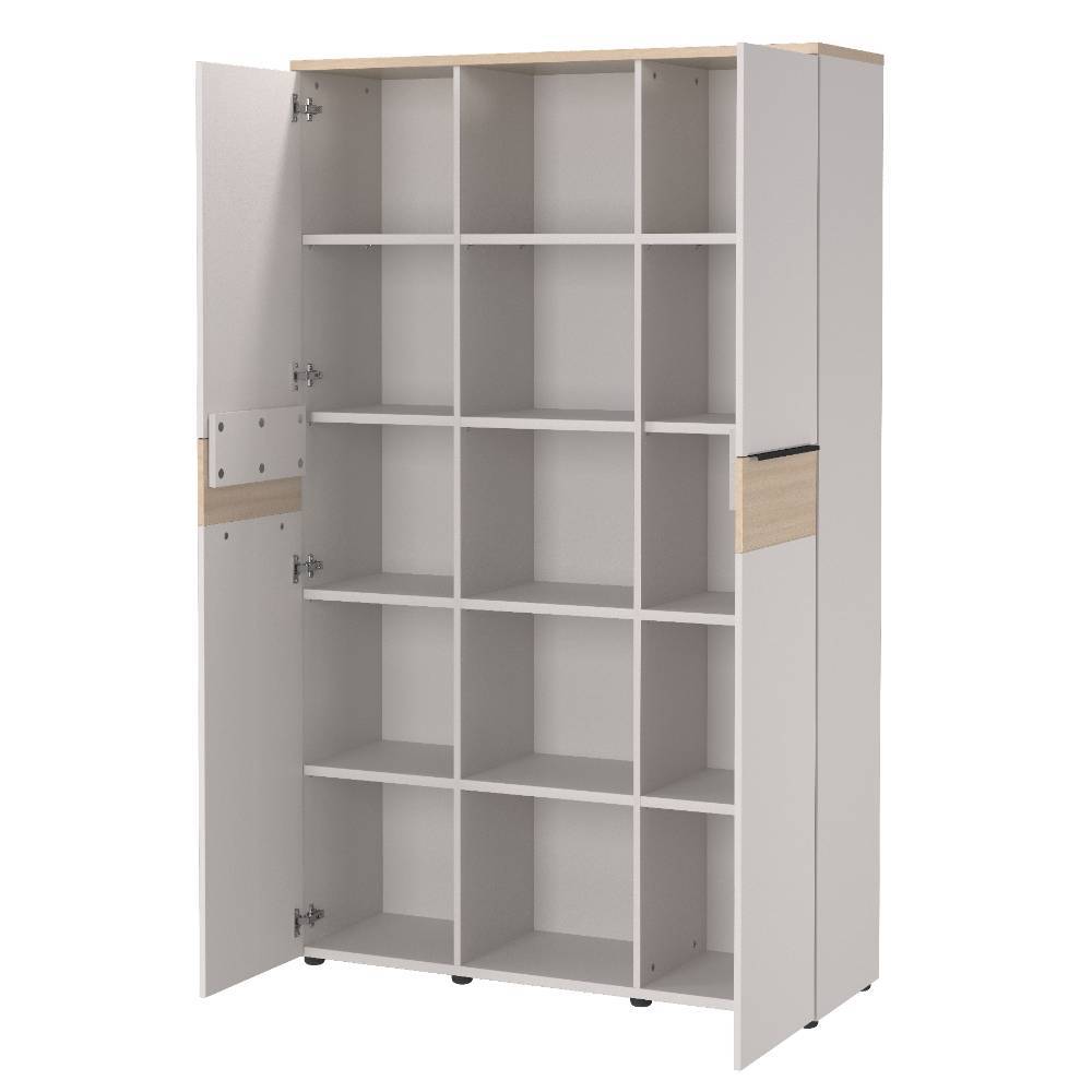 Aktenschrank in Hellgrau und Eiche Hell - Benja