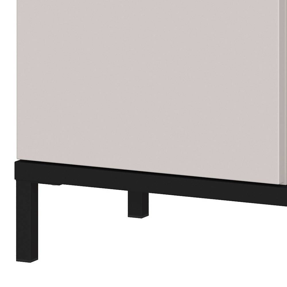 Office Schrank in Hellgrau mit Schwarz - Gidius