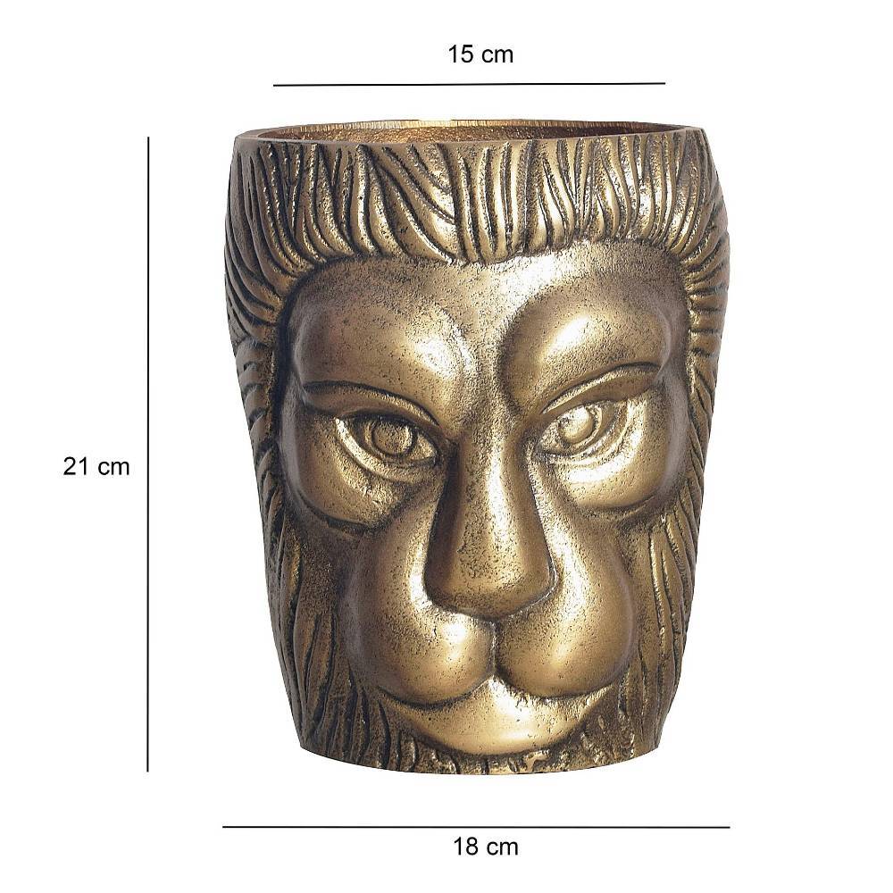 Dekorative Löwen-Vase aus Aluminium - Dosabrina