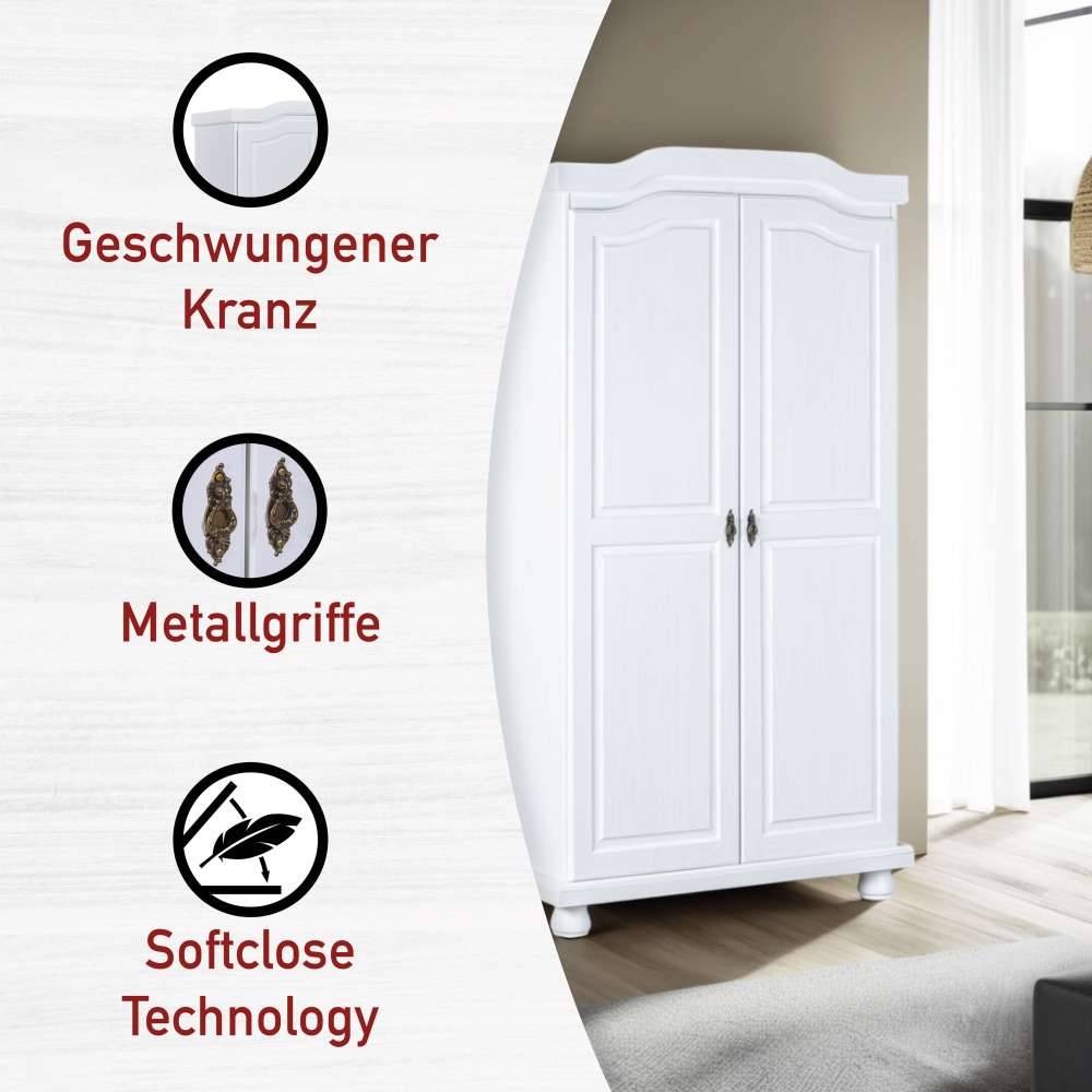 Kleiderschrank Nanini in Weiß