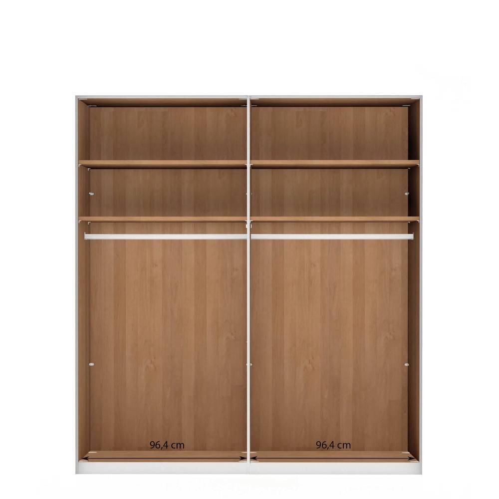4-türiger Schlafzimmerschrank in Eiche Bianco - Vutonia