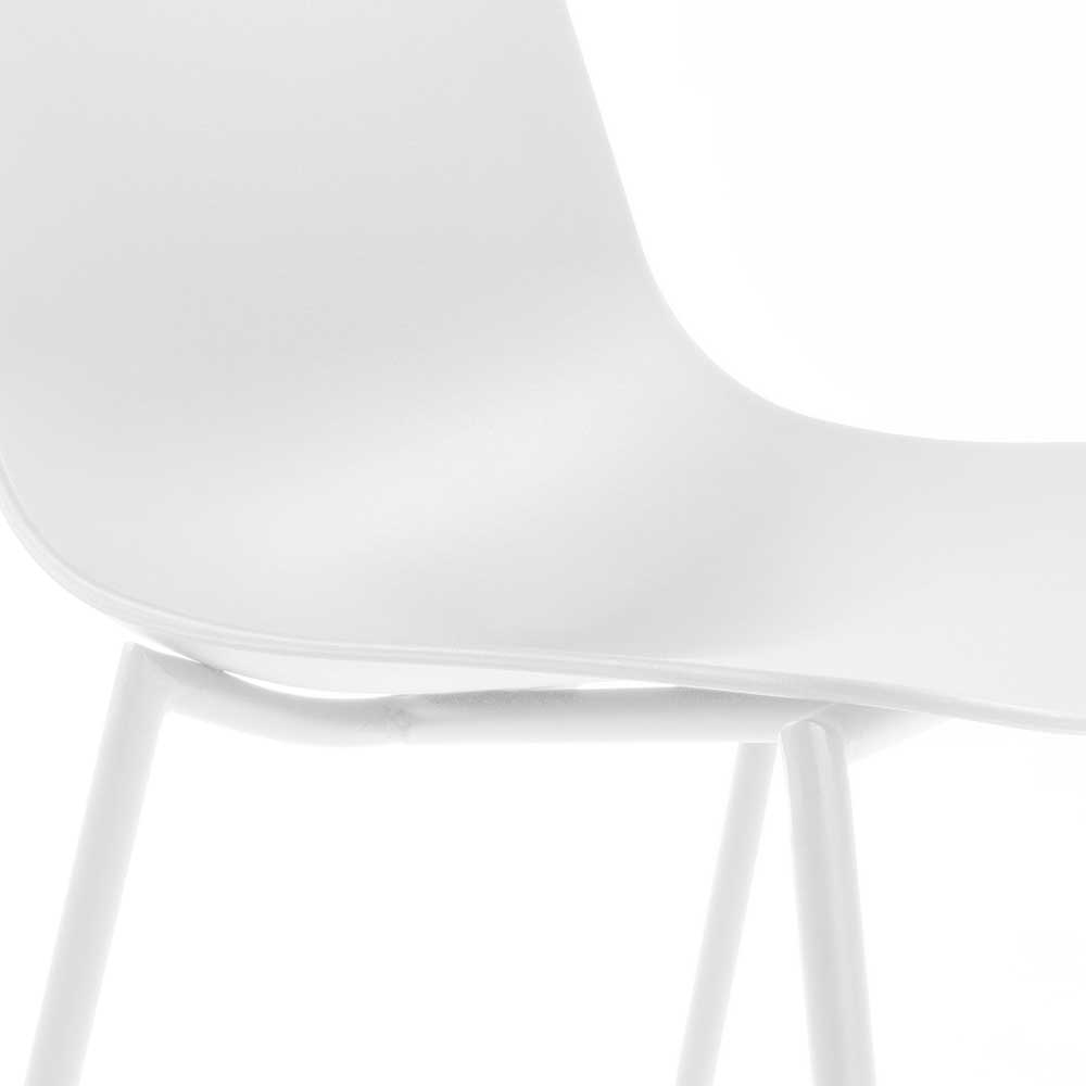 Weiße Küchenstühle mit Schalensitz - Chiantro (4er Set)