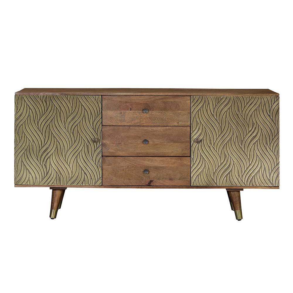 Design Sideboard aus Mangoholz und Metall - Filurina