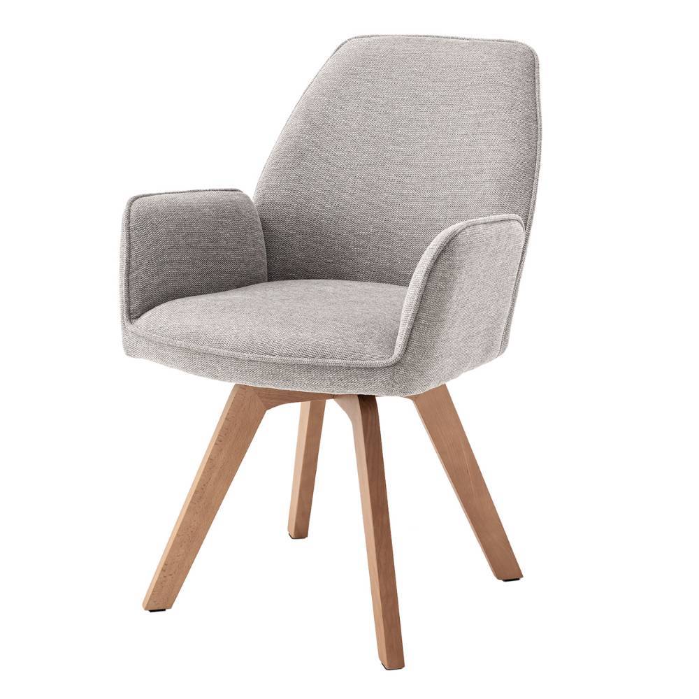 Eleganter Esszimmerstuhl im 2er Set, grau gepolstert, mit 360 Grad Drehfunktion – Conersian