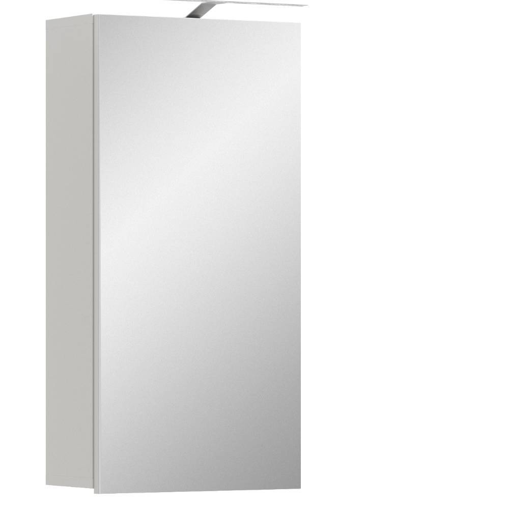 Eleganter weißer Spiegelschrank mit integrierter LED Beleuchtung für das Badezimmer – Vitablos