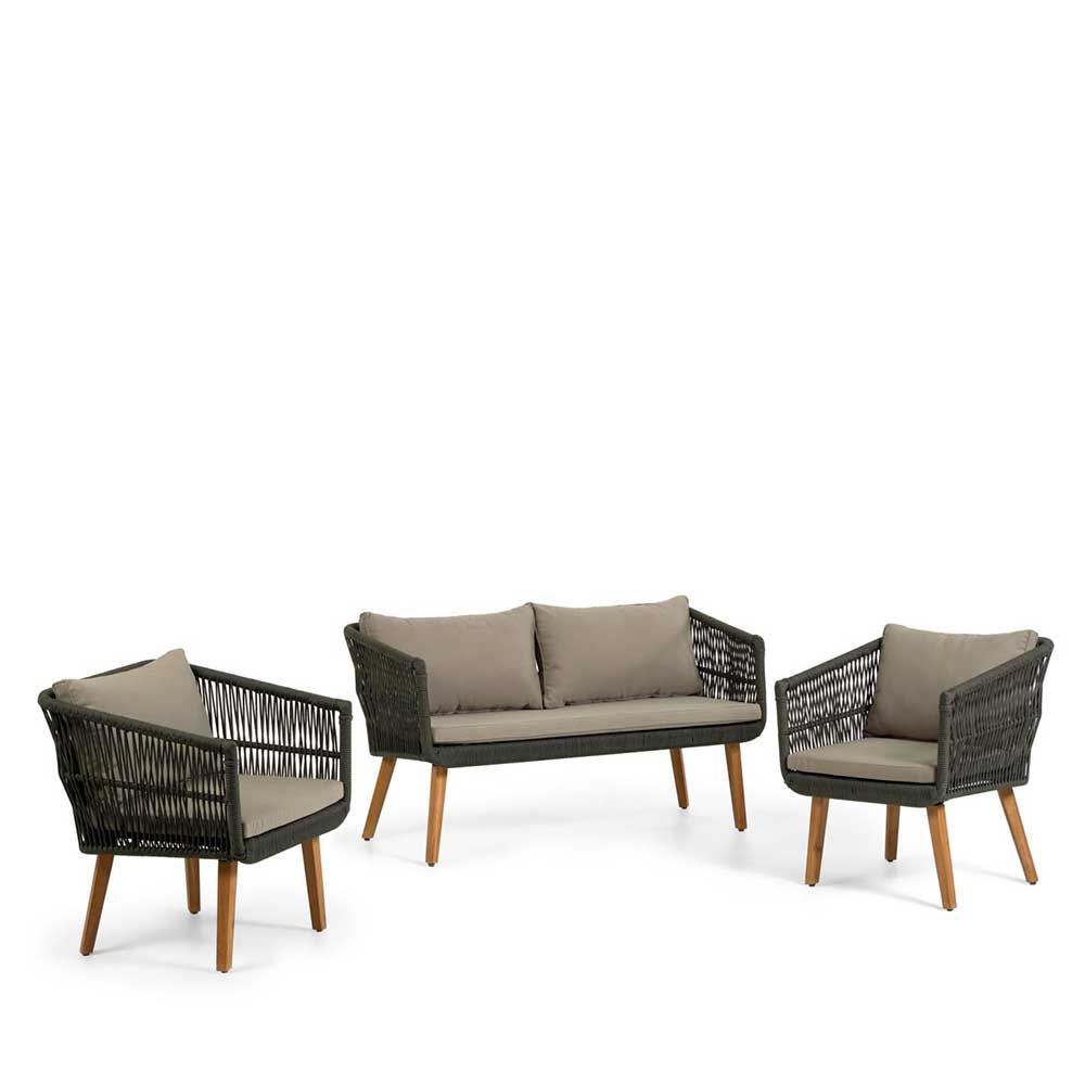 Sofa & Sessel aus Kordel-Geflecht - Lagoas (dreiteilig)