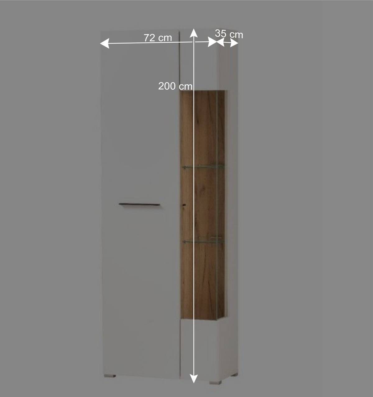 Design Wohnwand in Weiß - Acke (vierteilig)