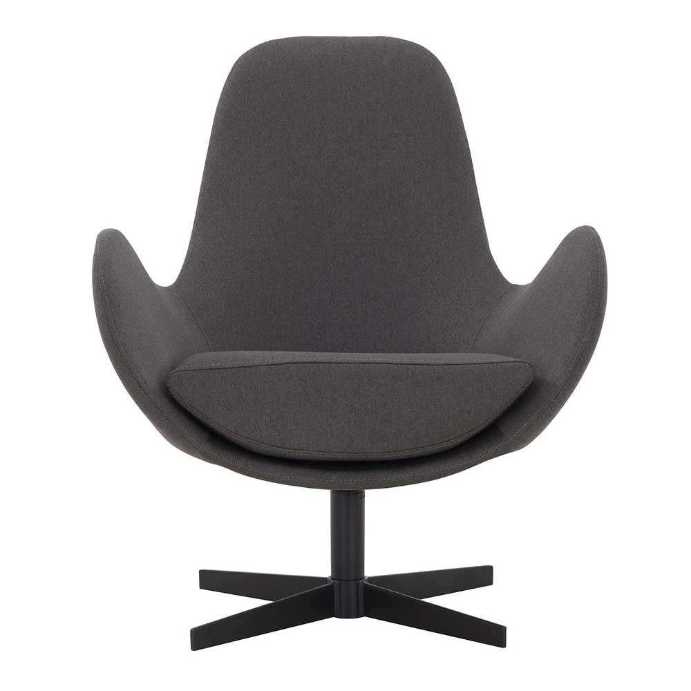 Retrodesign Sessel in Dunkelgrau Webstoff - Ivany