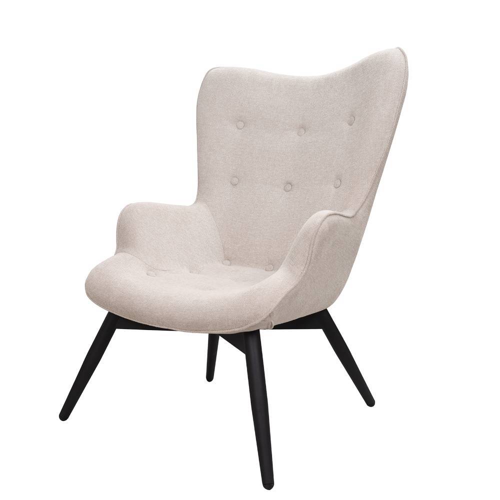 Scandi Chic Sessel in Beige Strukturstoff - Lardias