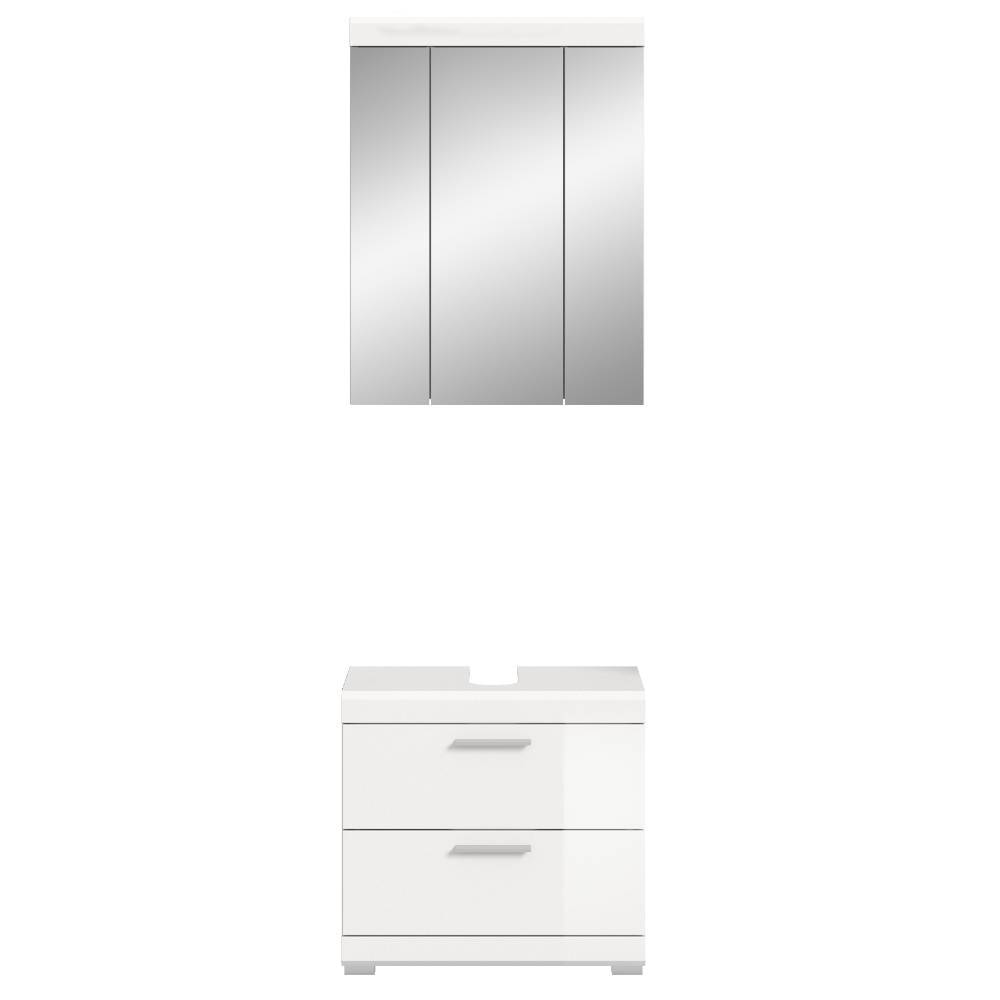 Spiegelschrank und Waschbeckenschrank Set - Henriette (zweiteilig)
