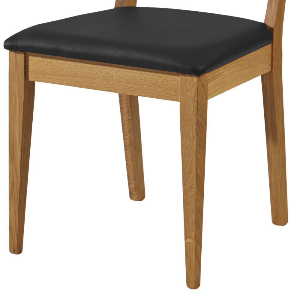 Massivholzstuhl mit Kunstledersitz - Likes (2er Set)