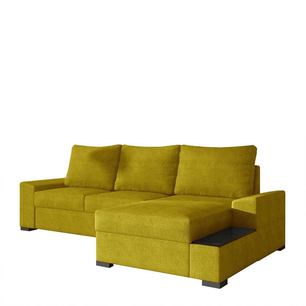 Dreisitzer Ecksofa in Currygelb - Hanya