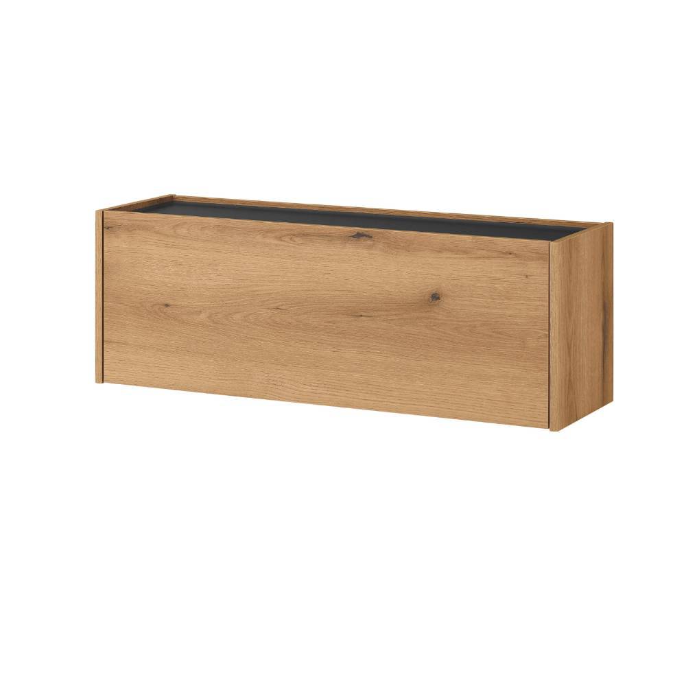 Flur Hängeschrank geschlossen in Wildeiche Dekor und dunkelgrauer Oberplatte, modernes Design – Colomania