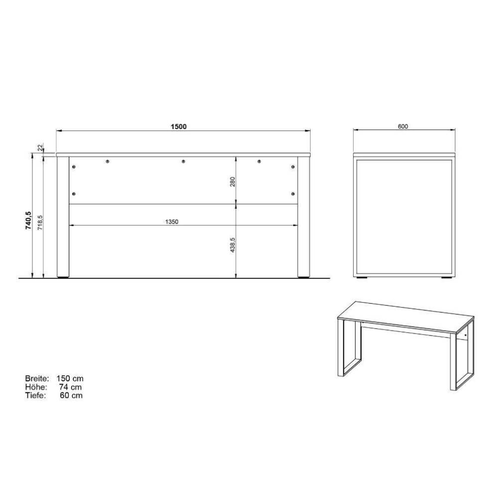 Office Tisch und Schränke Set - Chiron (dreiteilig)