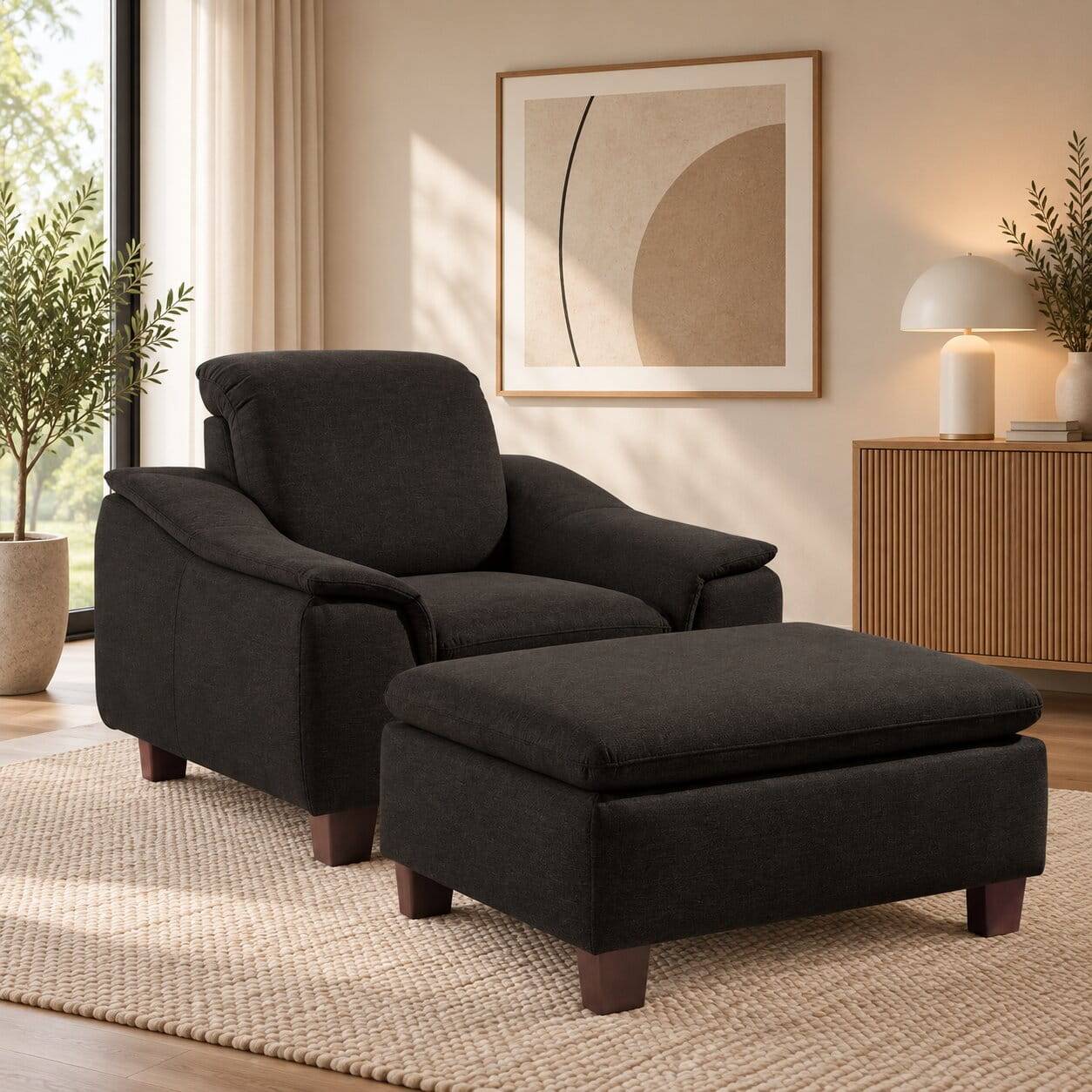 Design Polstersessel in Dunkelbraun - Acristodat