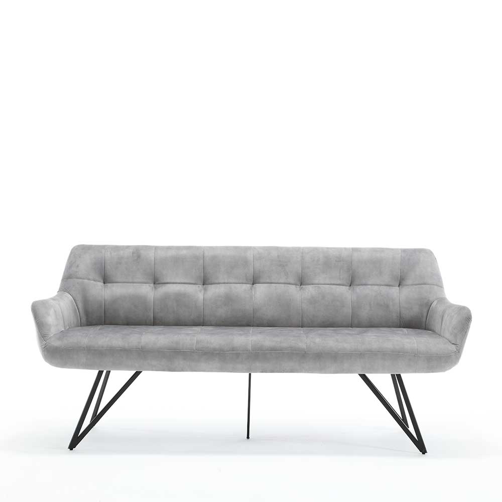 Esstisch Sofa in Grau Velours - Reymonda