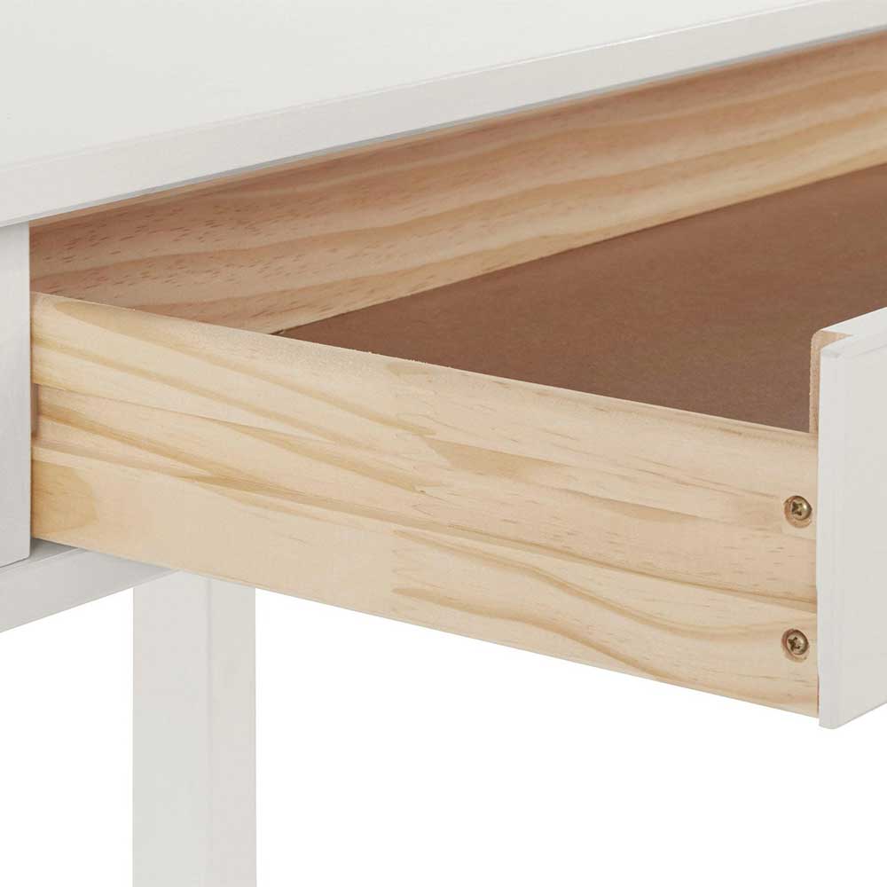Schreibtisch aus Holz in Weiß lackiert - Jaisa