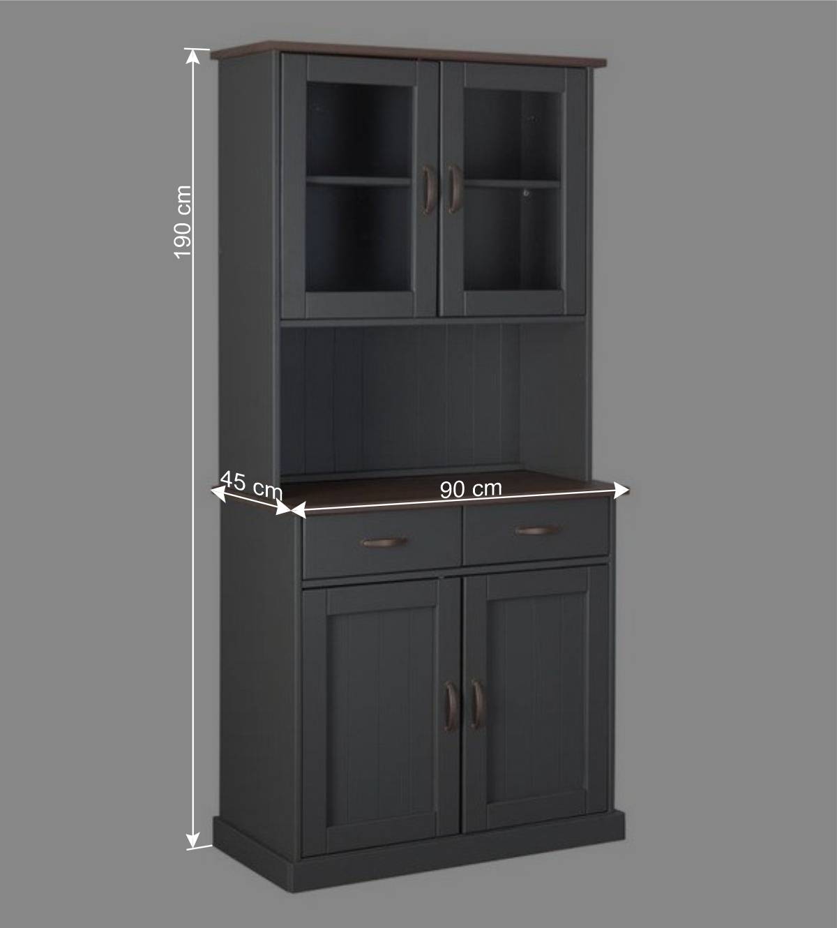 Landhaus Buffetschrank in Grau & Braun - Nepplan