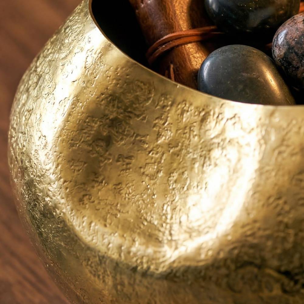 Aluminium-Kugelvase in Goldfarben - Kulstrado