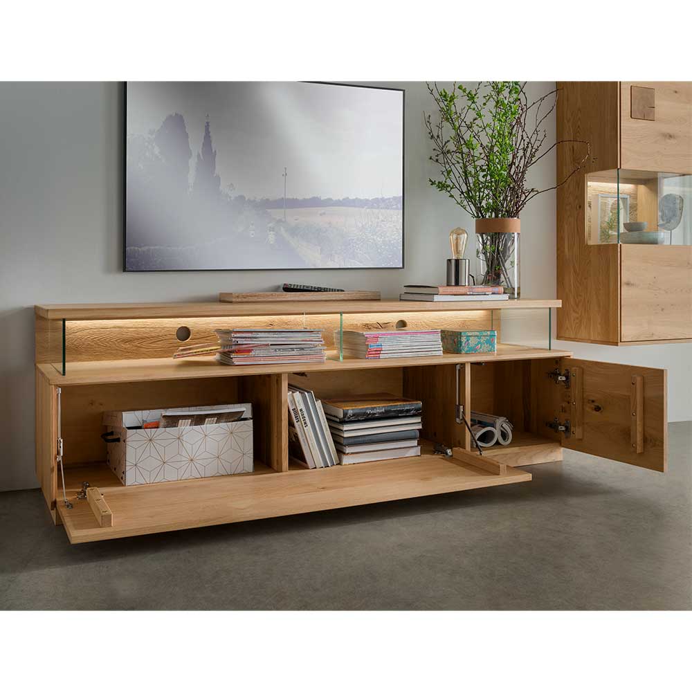 Wildeiche TV Board mit 170 cm Breite - Millena